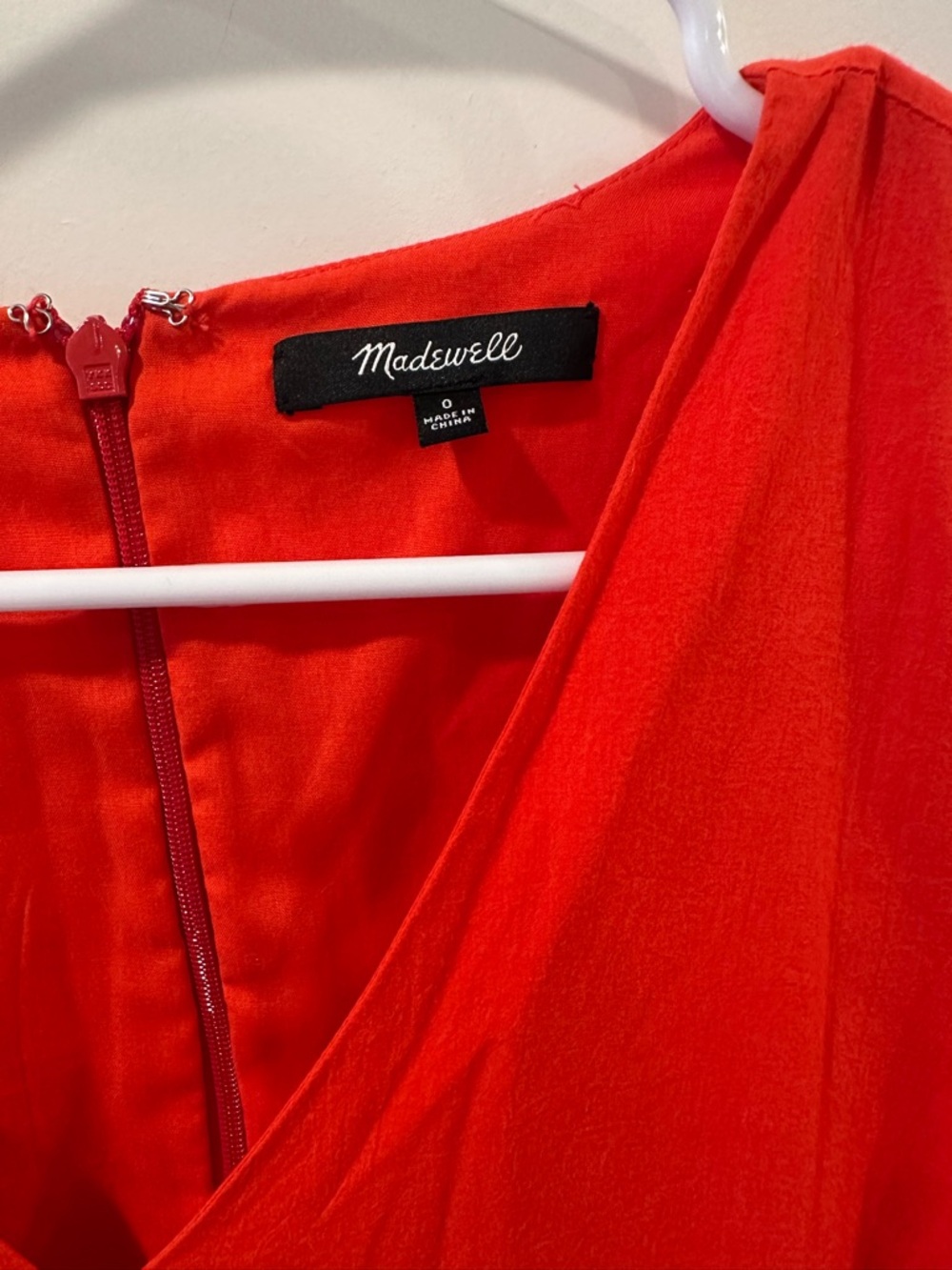 Madewell Bright Red Eyelet V-Neck Mini Dress - Picture 4 of 4